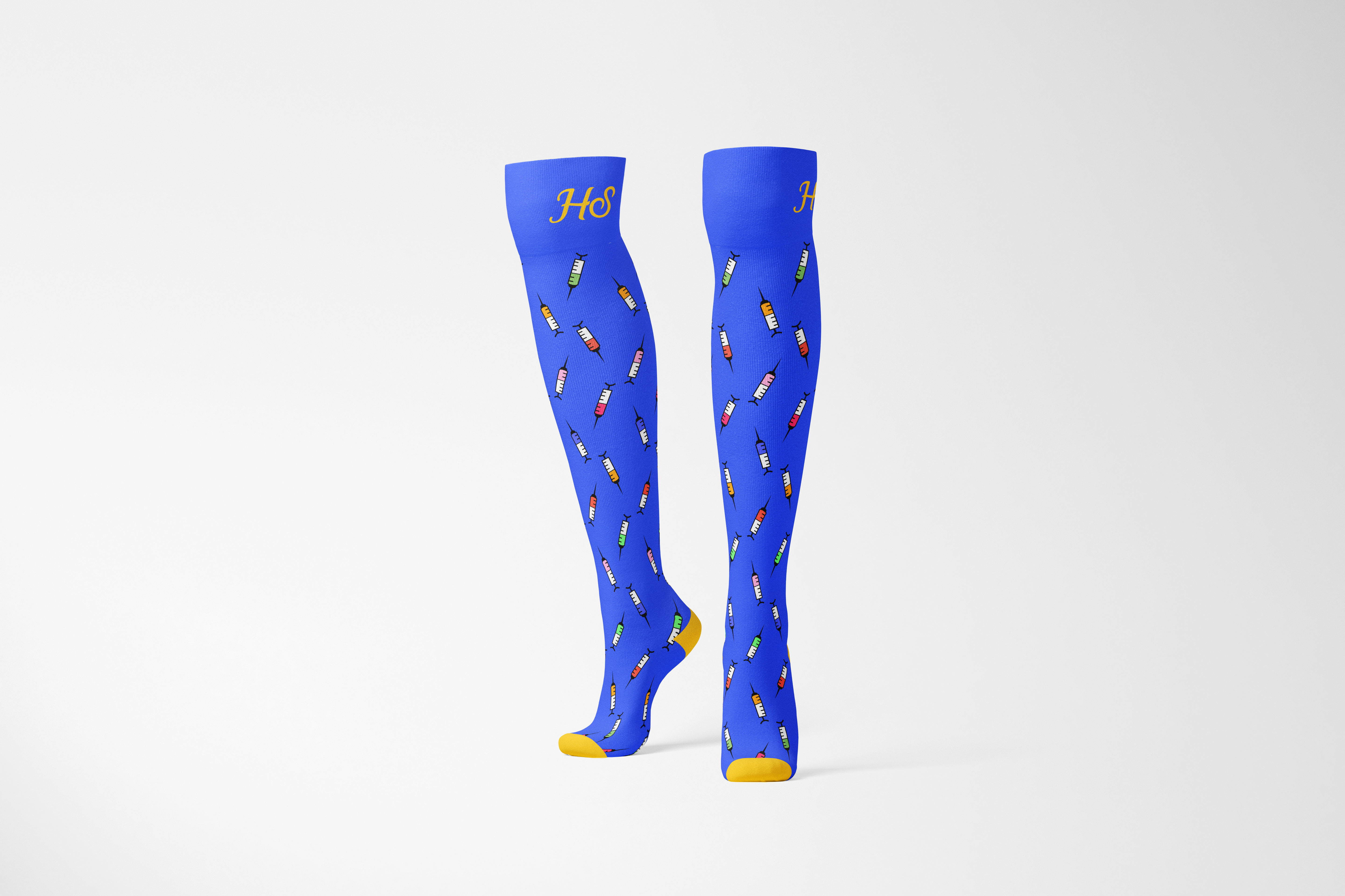 Kompressionssocken Spritzen – Blaue Edition
