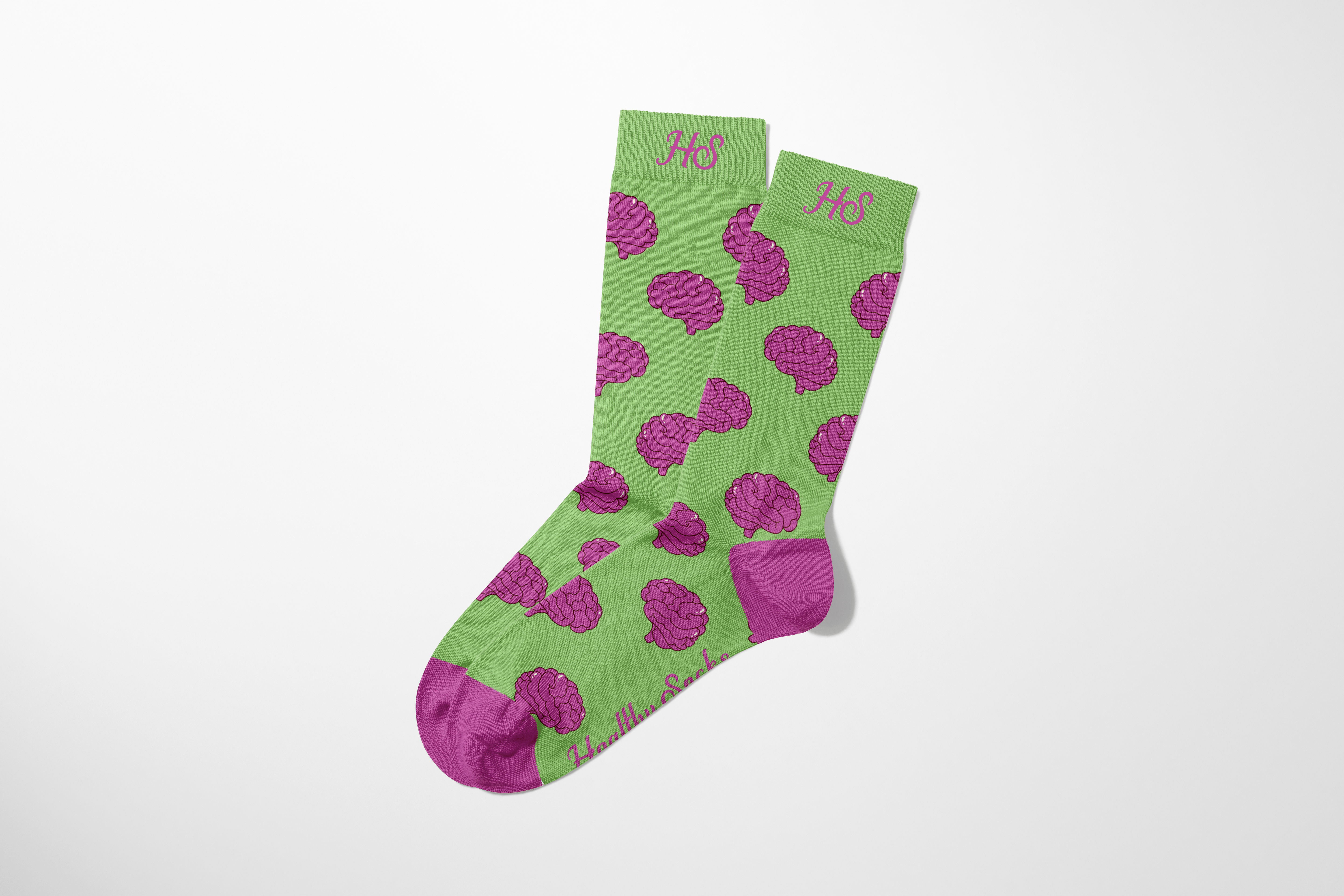 Gehirn-Socken – Grün Edition