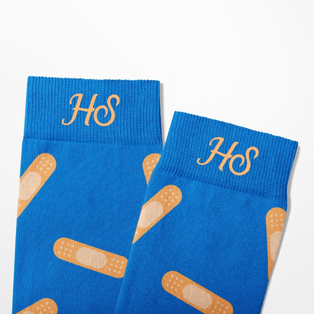 Pflaster-Socken – Blaue Edition