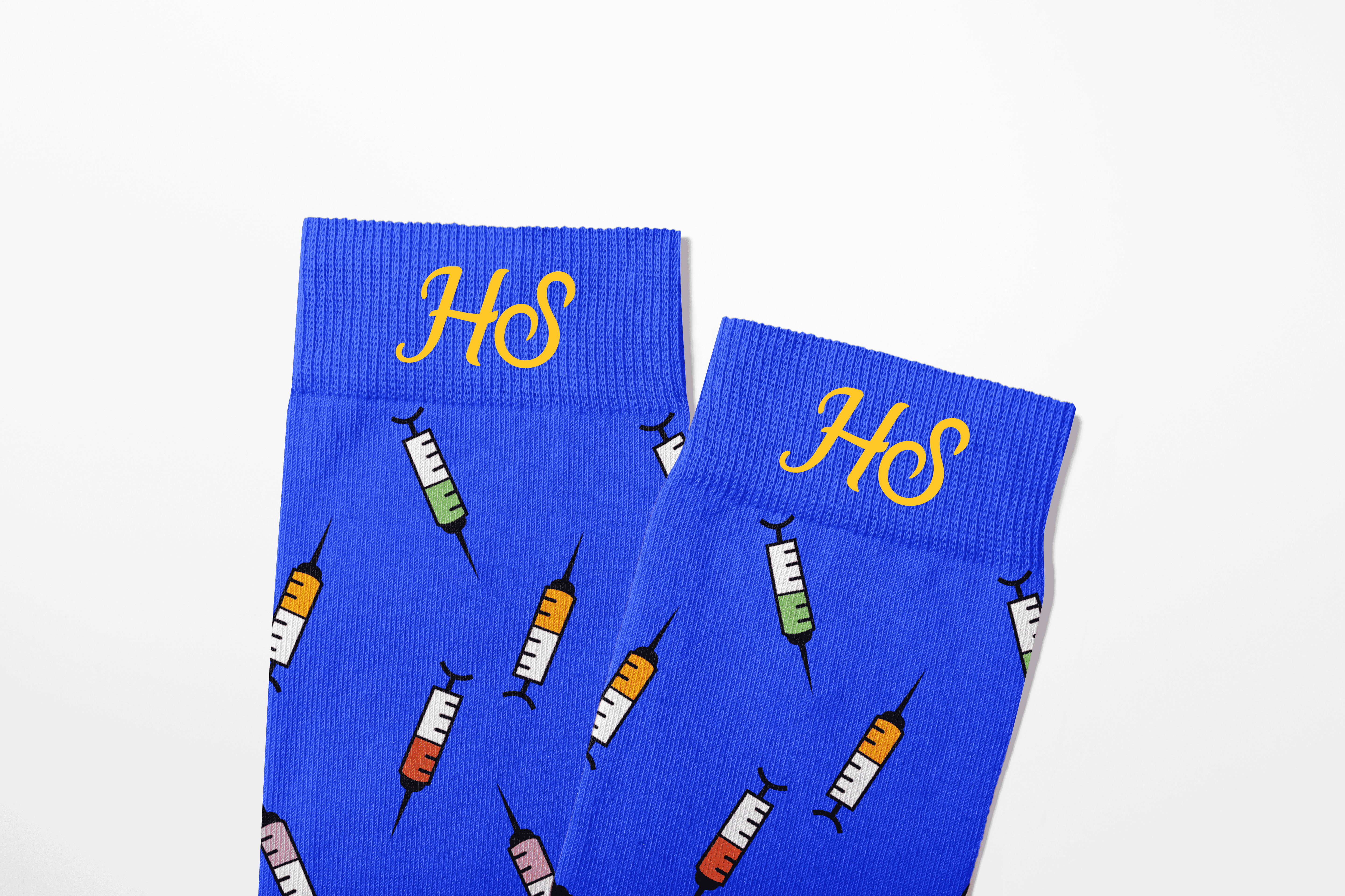 Spritzen-Socken – Blaue Edition