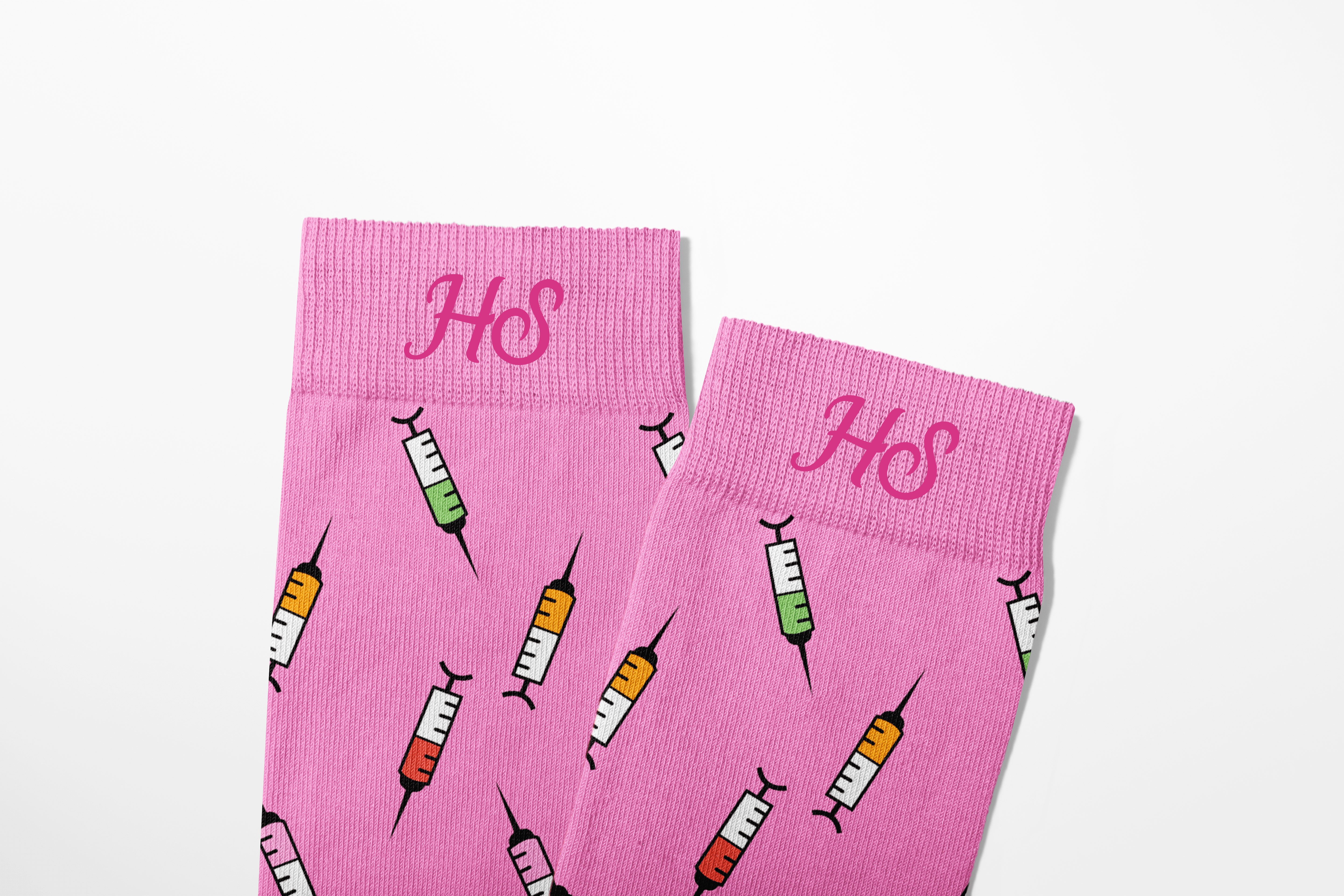 Spritzen-Socken – Pink Edition