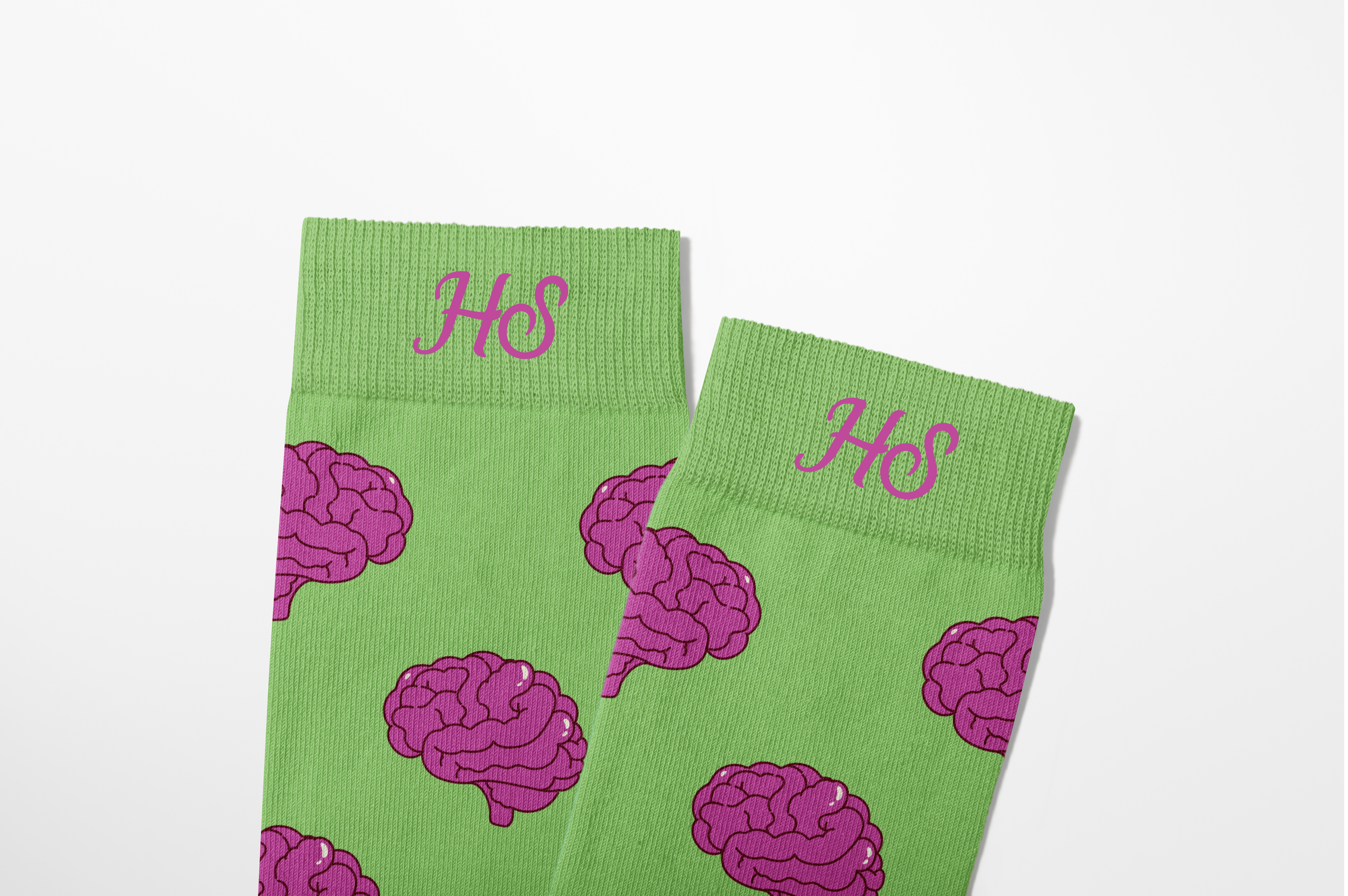 Gehirn-Socken – Grün Edition