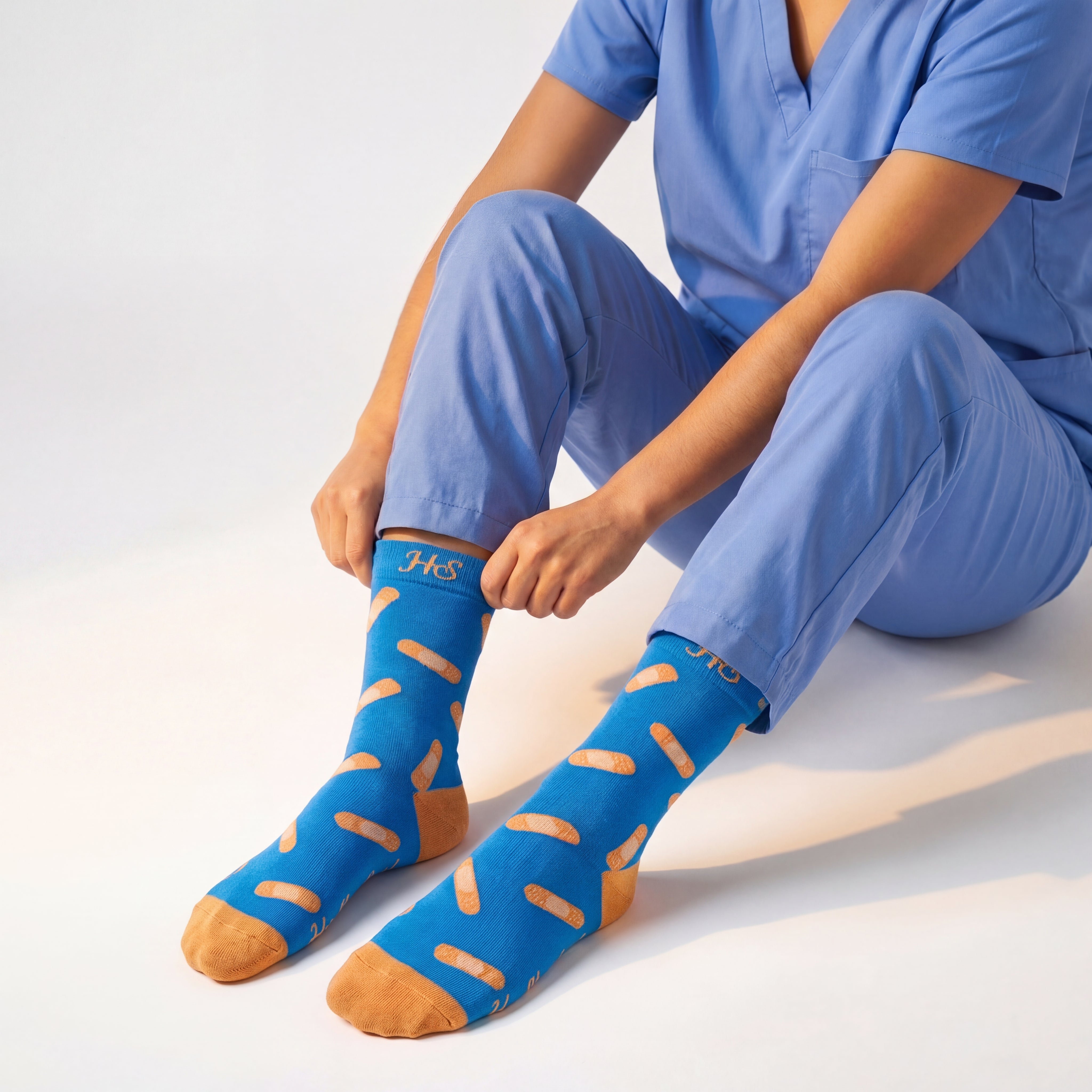 Pflaster-Socken – Blaue Edition