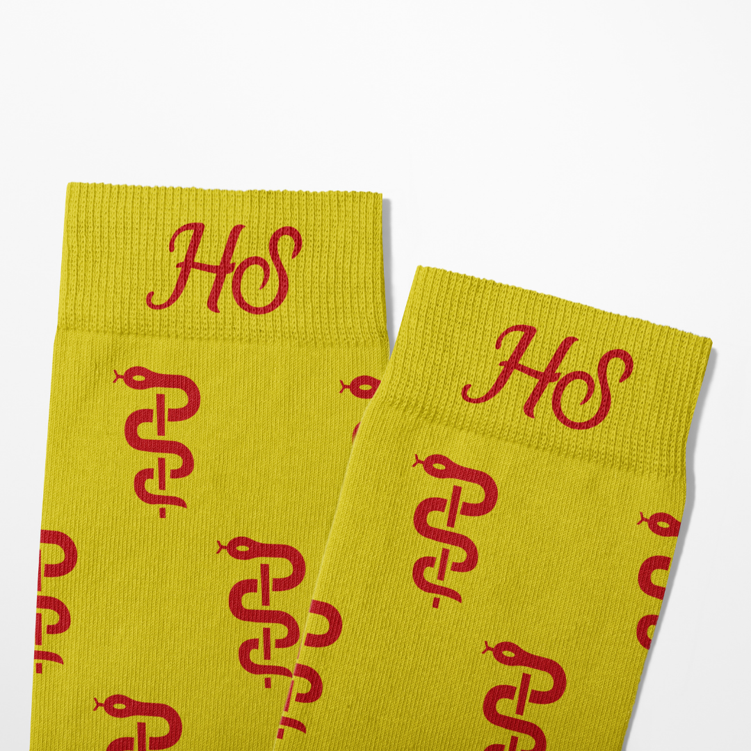 Äskulapstab-Socken – Gelbe Edition