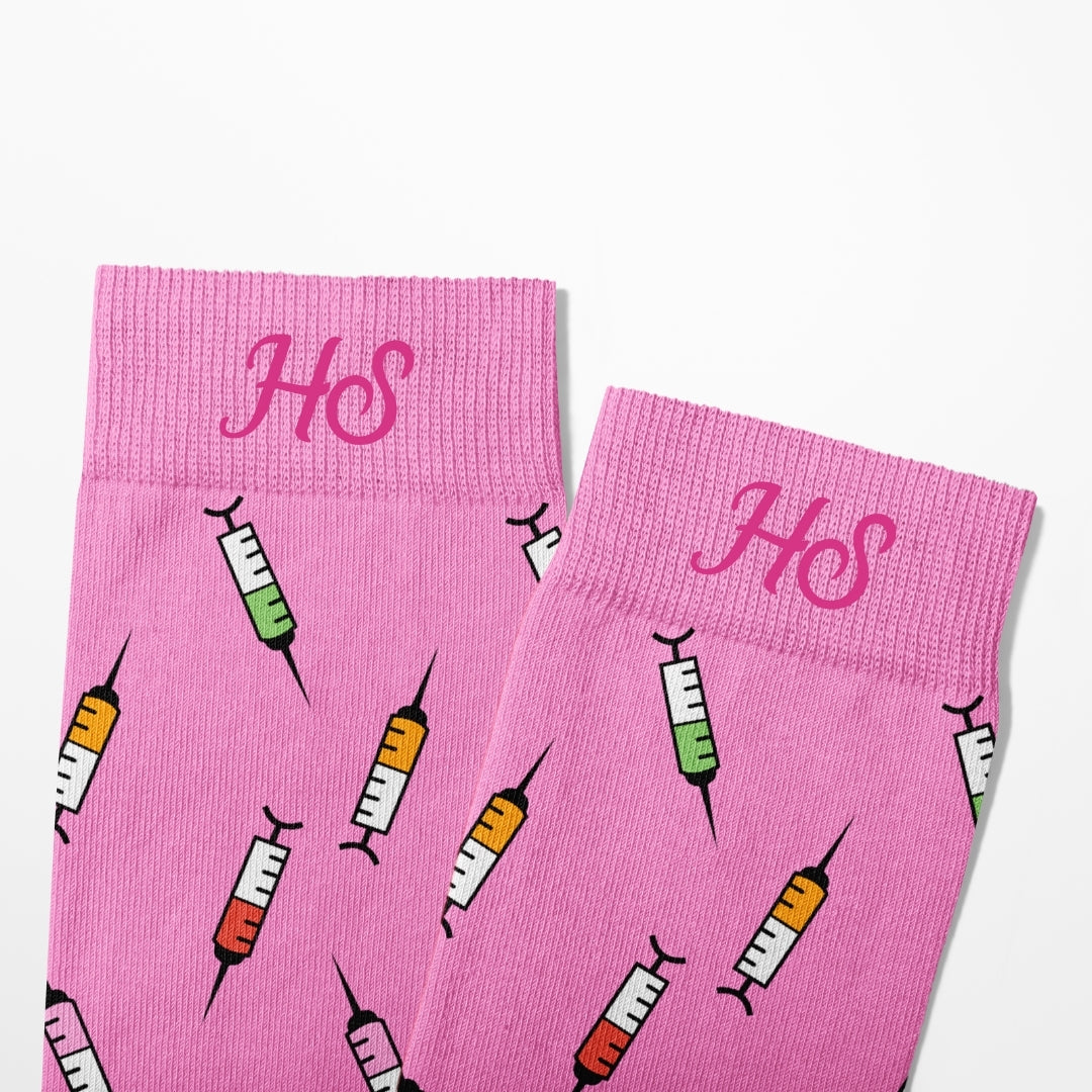 Spritzen-Socken – Rosa Edition